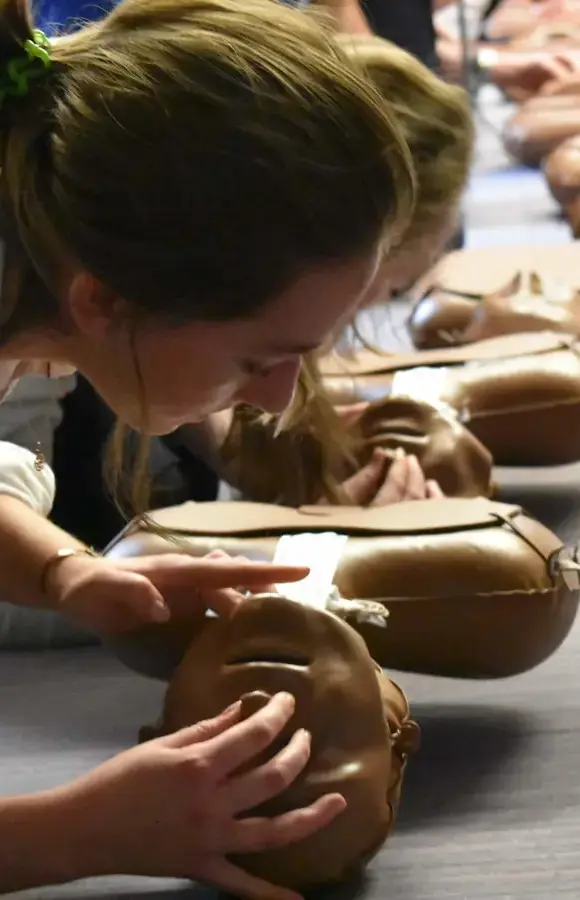 Pocklington School pupils learning CPR