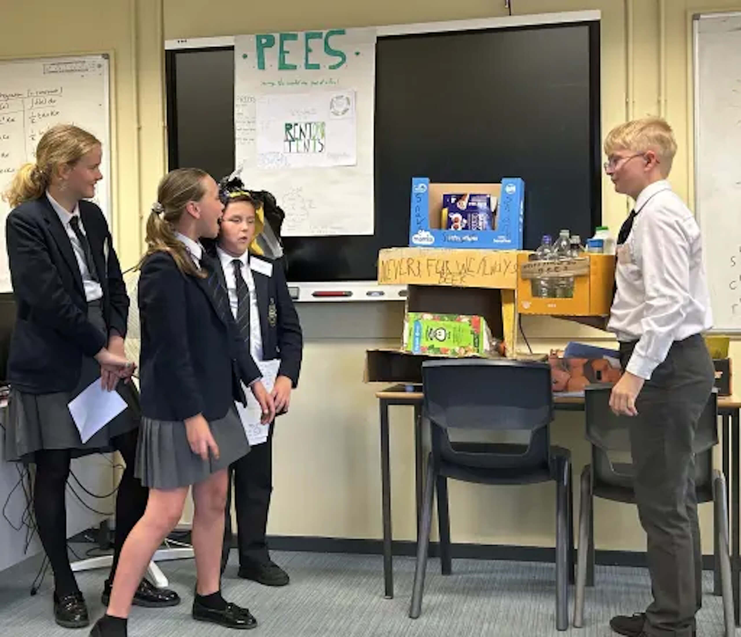 Prep school students presenting 