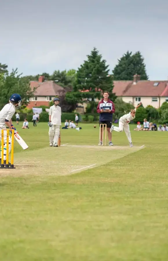 Pocklington Prep school pupils play cricket on the school grounds