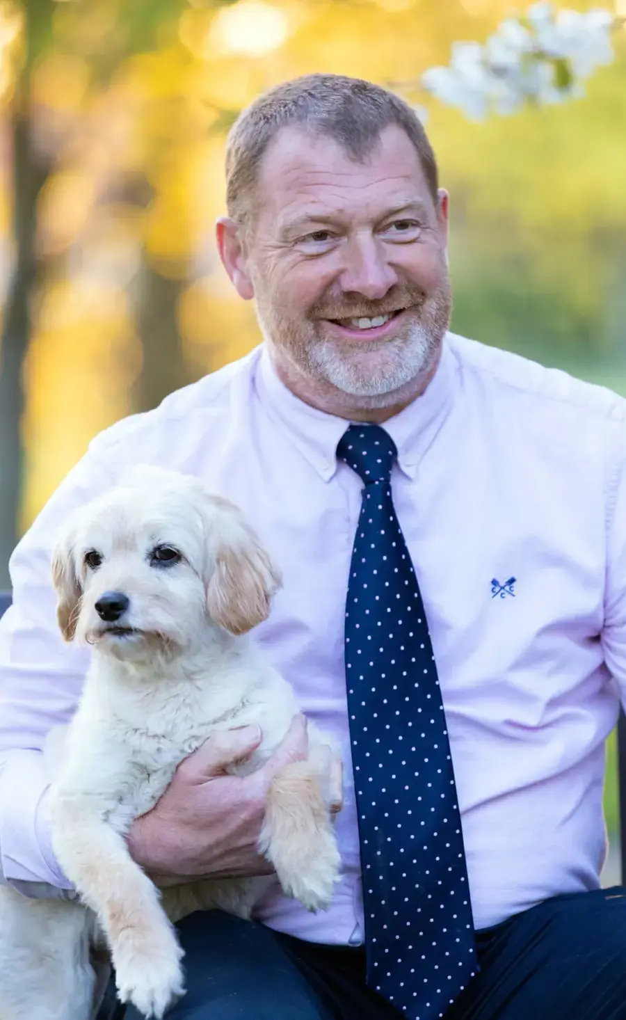 Pre A level course leader Patrick Dare with his dog Daisy