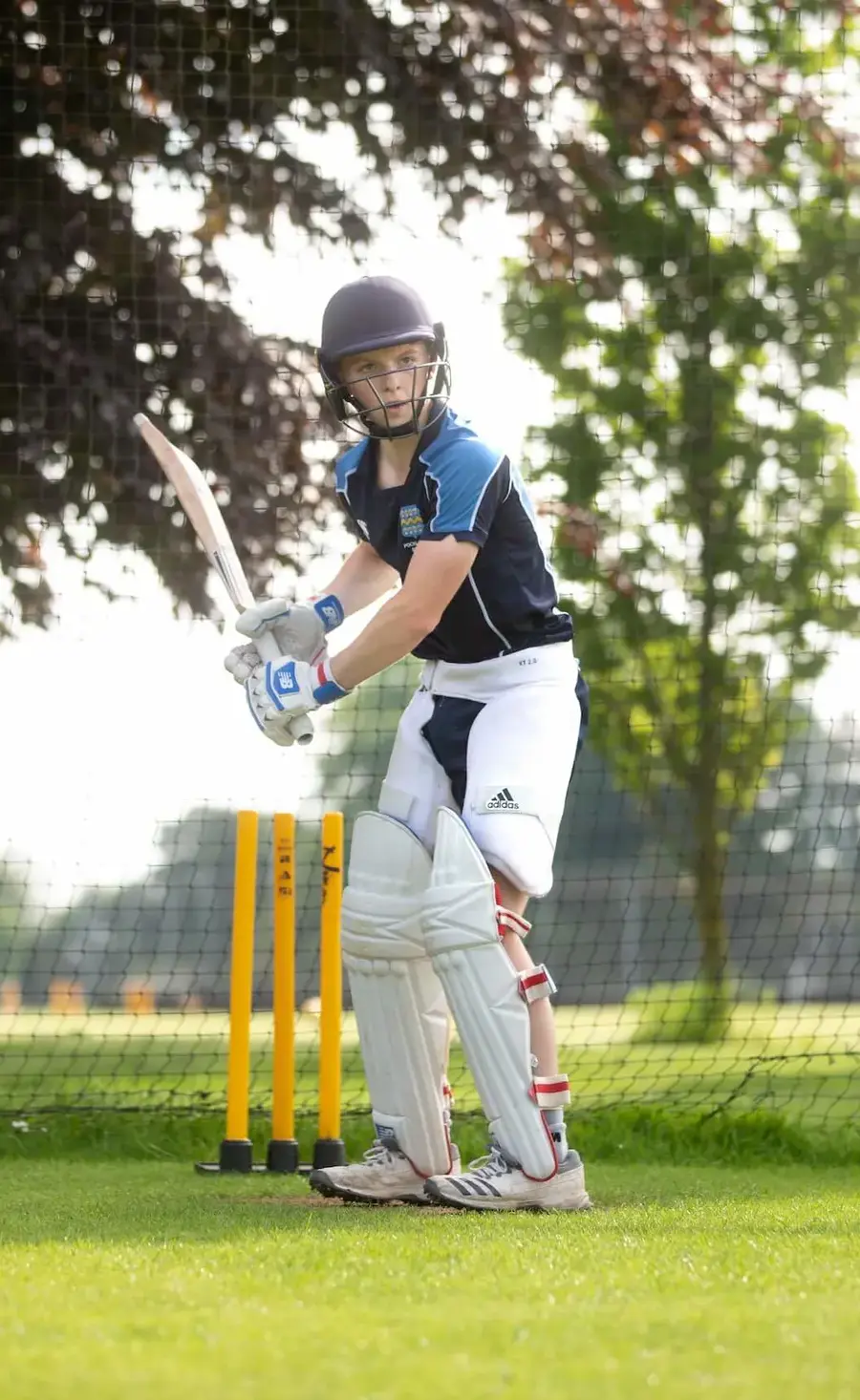 Pocklington School pupil playing cricket