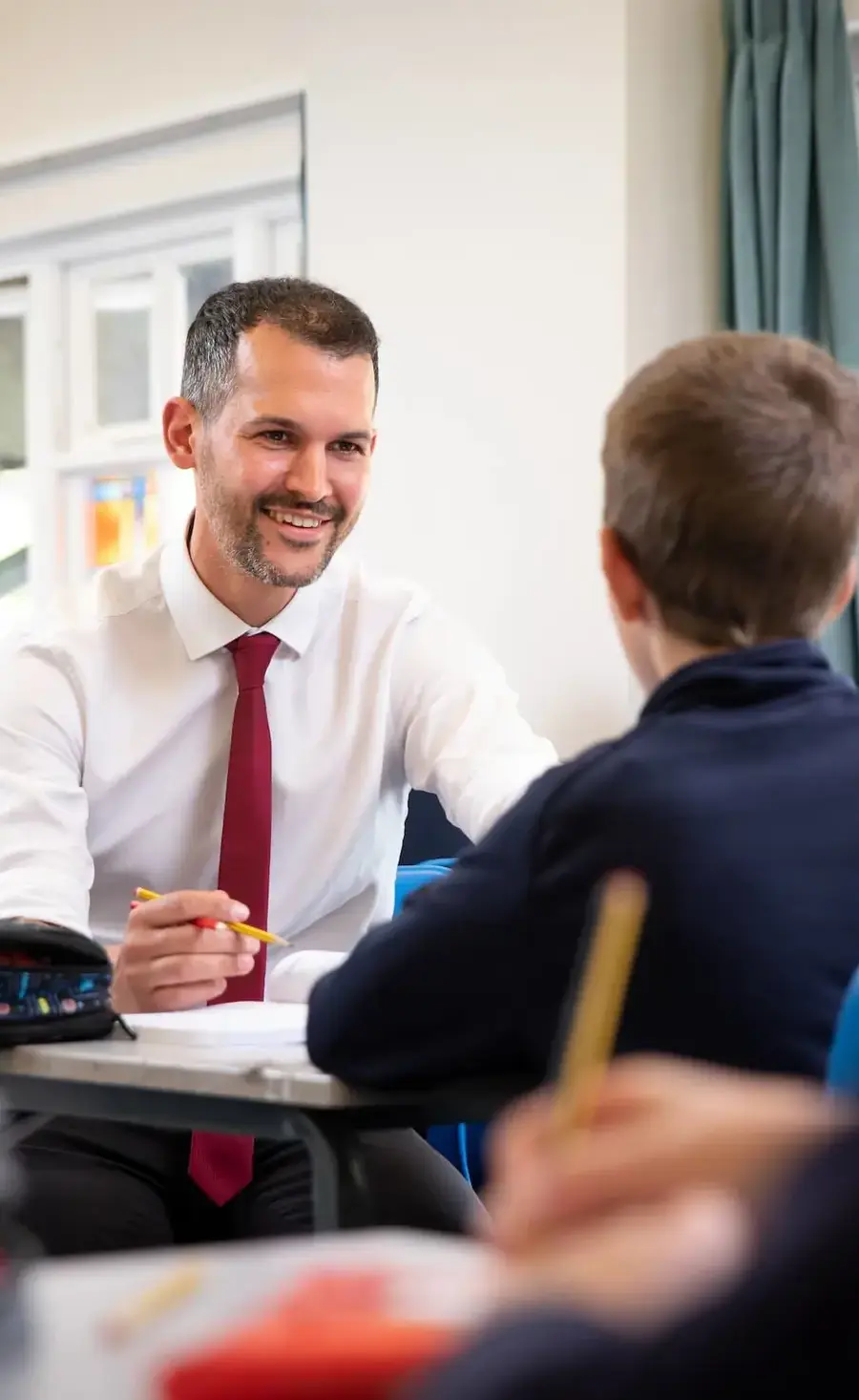 Pocklington School pupil and teacher in maths