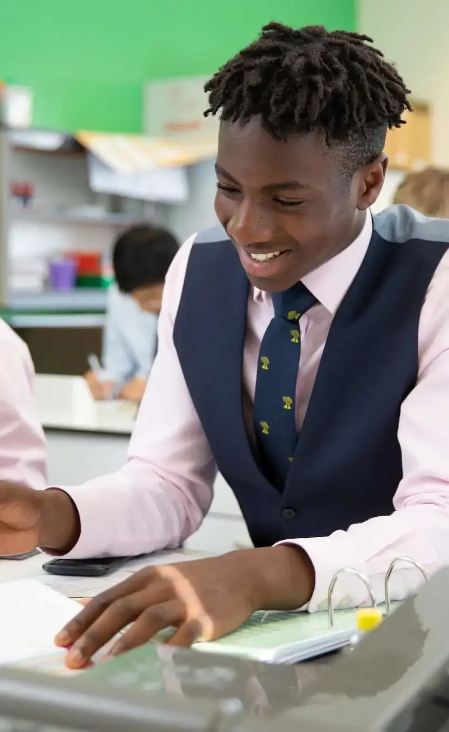 Pocklington School pupil in science classroom