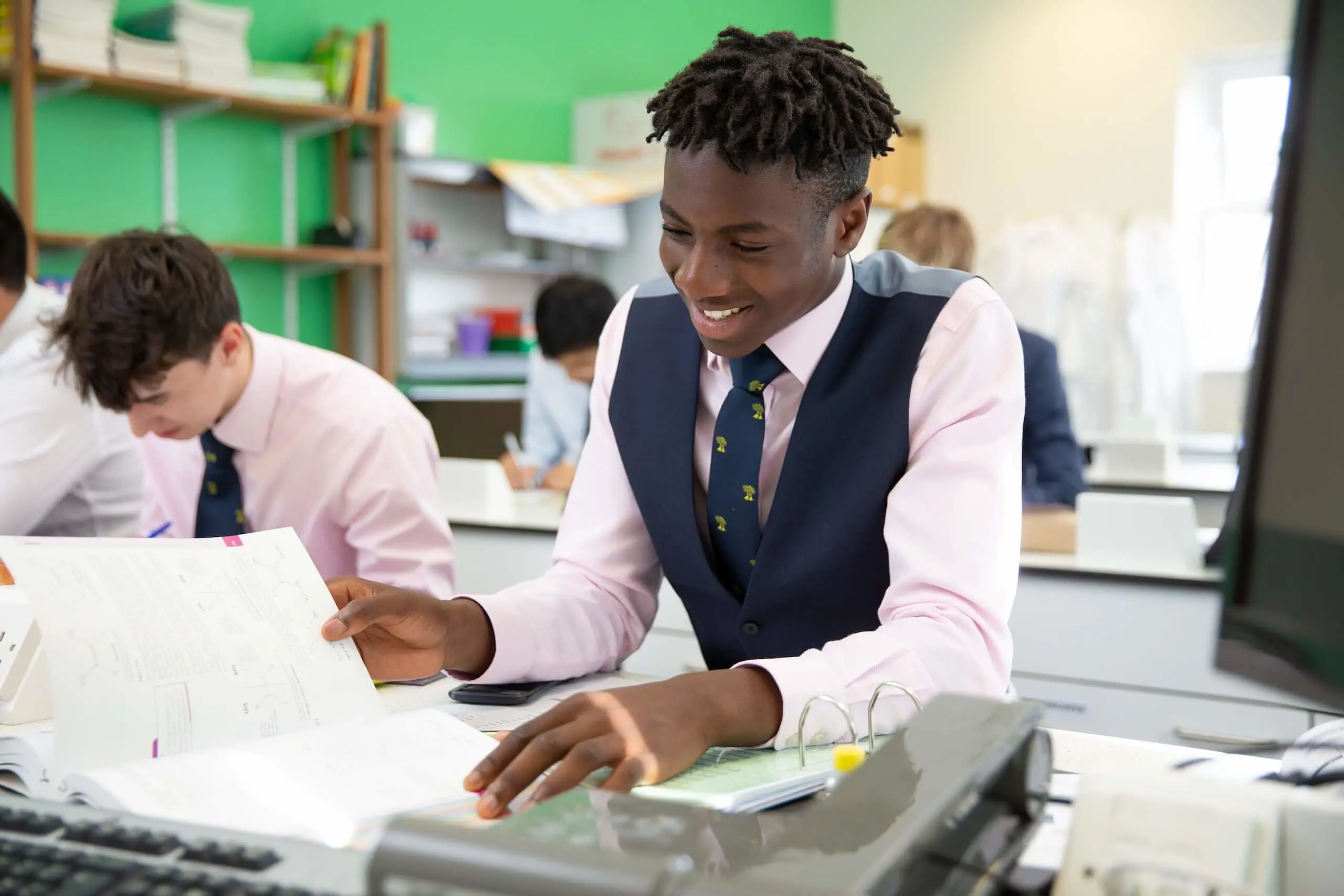 Sixth Former in Chemistry lesson