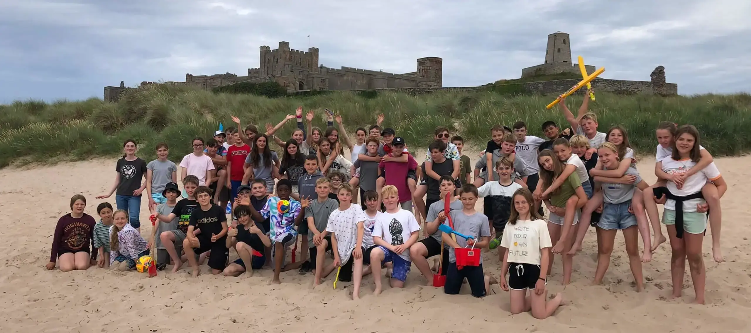 Pocklington lower School camp on the beach