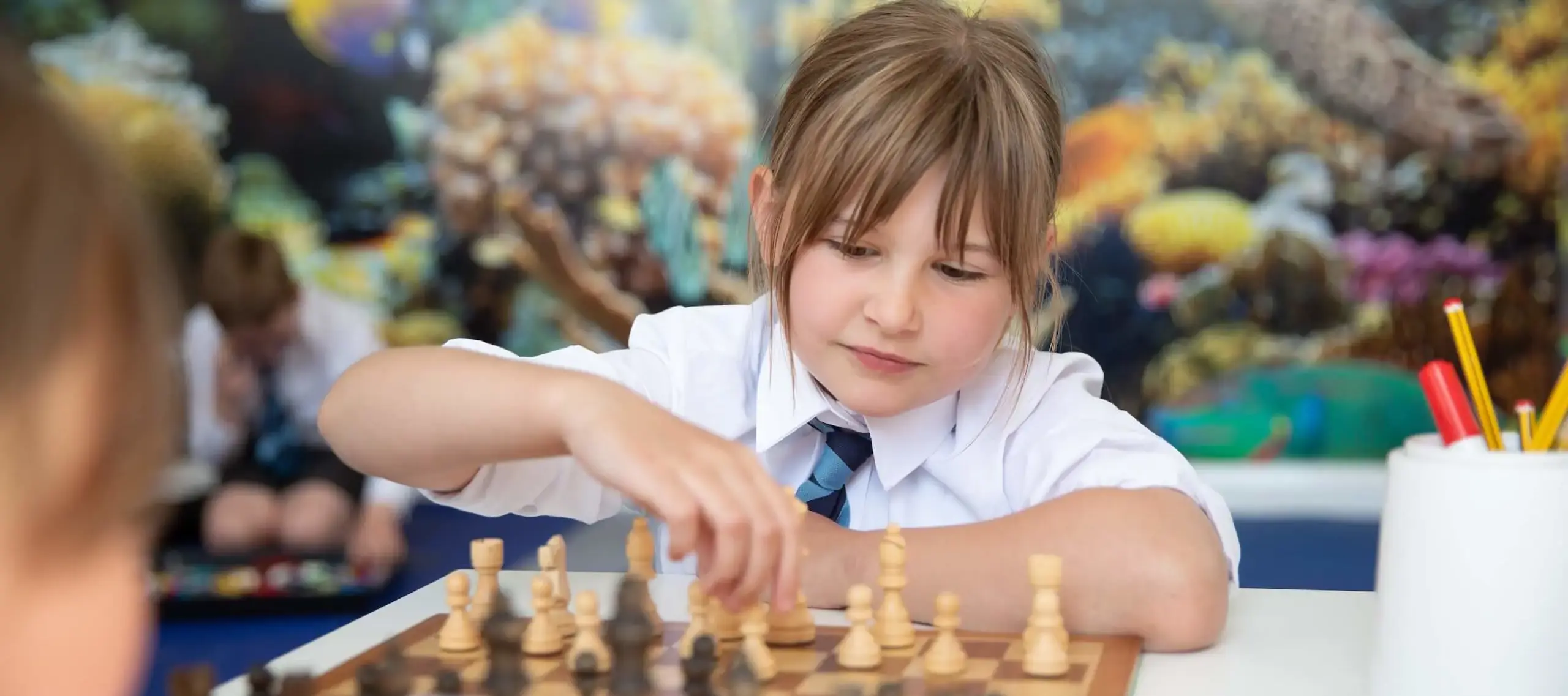 Pocklington Prep School pupil playing chess